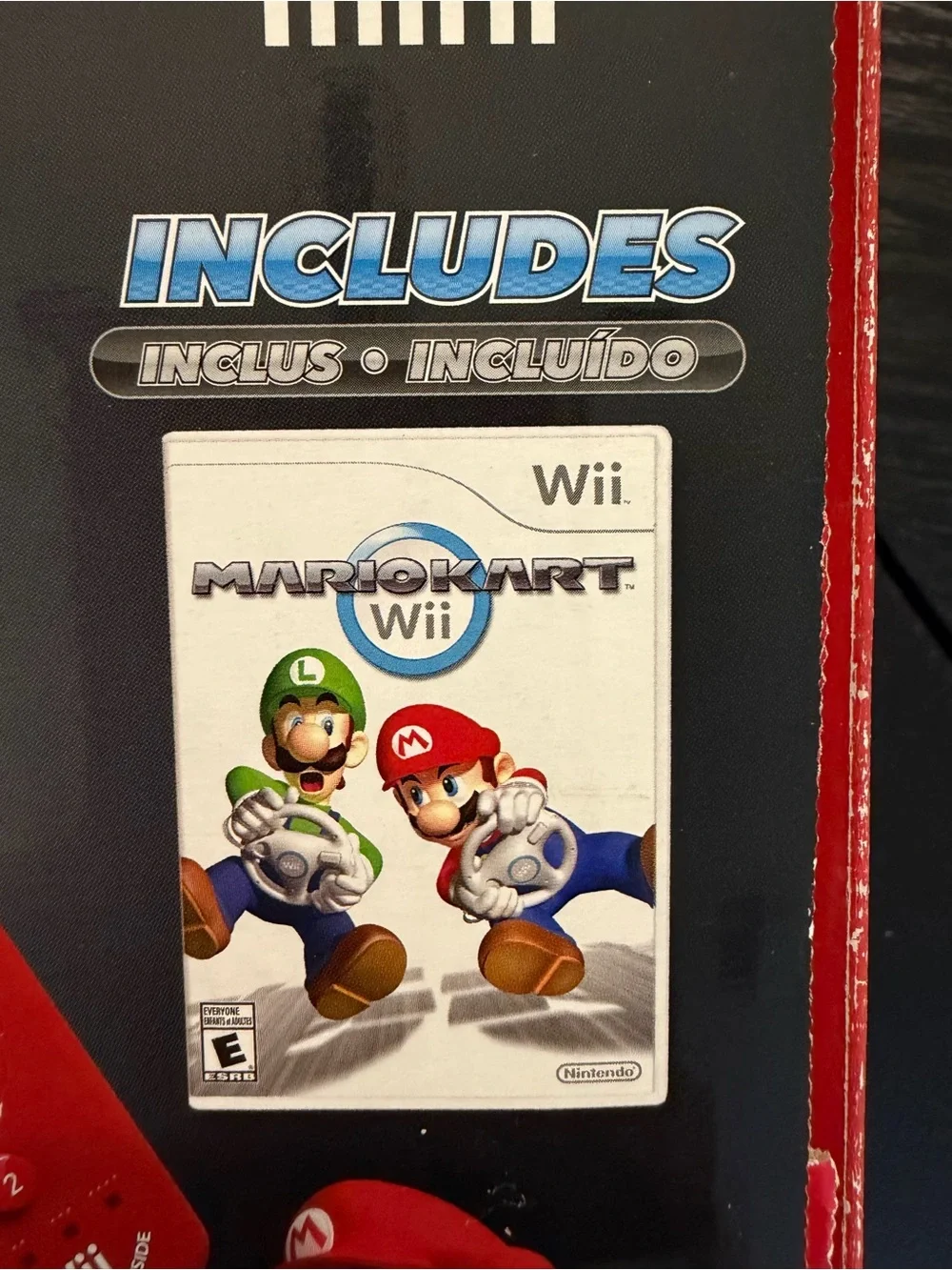 Nintendo Wii Mini Black Console with Red Accents and Red Controllers